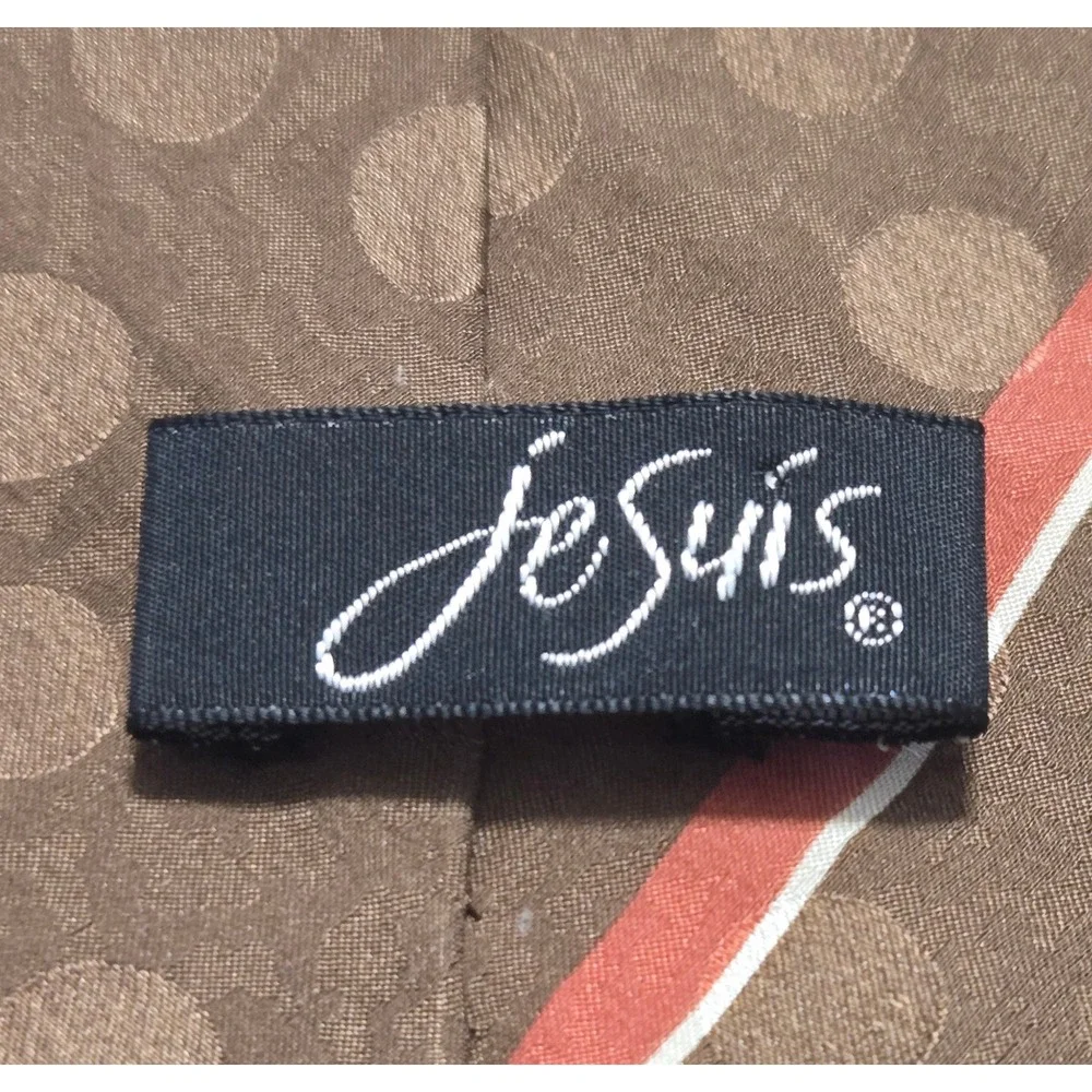 Je Suis Piano Keys Polka Dot Necktie Brown Novelty Music Theme 3.5x57